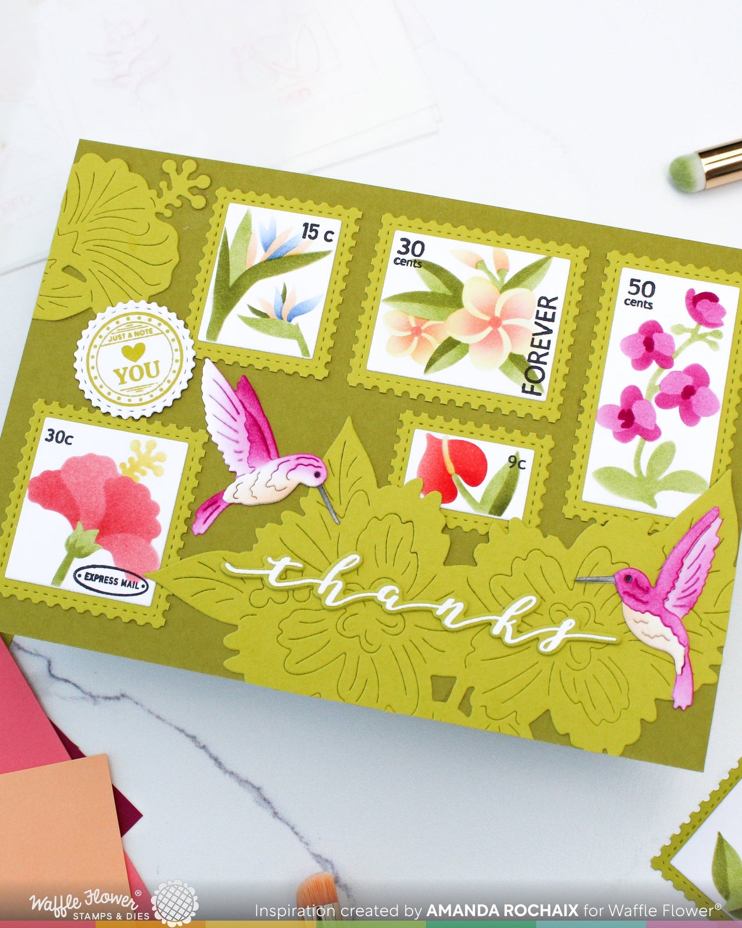 Waffle Flower Crafts Hummingbirds Die