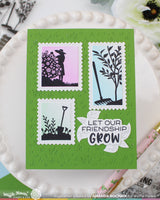 Waffle Flower Craft Postage Collage Garden Silhouettes Stamp Set