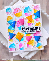 Waffle Flower Cupcake Background Coloring Stencil - 421977