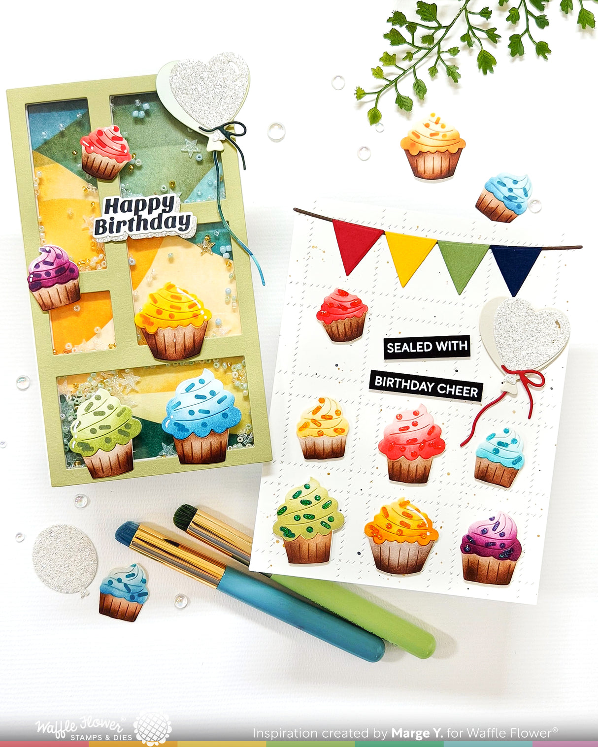 Waffle Flower Cupcake Background Coloring Stencil - 421977
