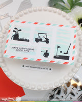 Waffle Flower Postage Collage Golf Silhouettes Stamp Set - 422541
