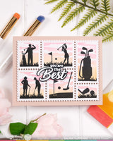 Waffle Flower Postage Collage Golf Silhouettes Stamp Set - 422541