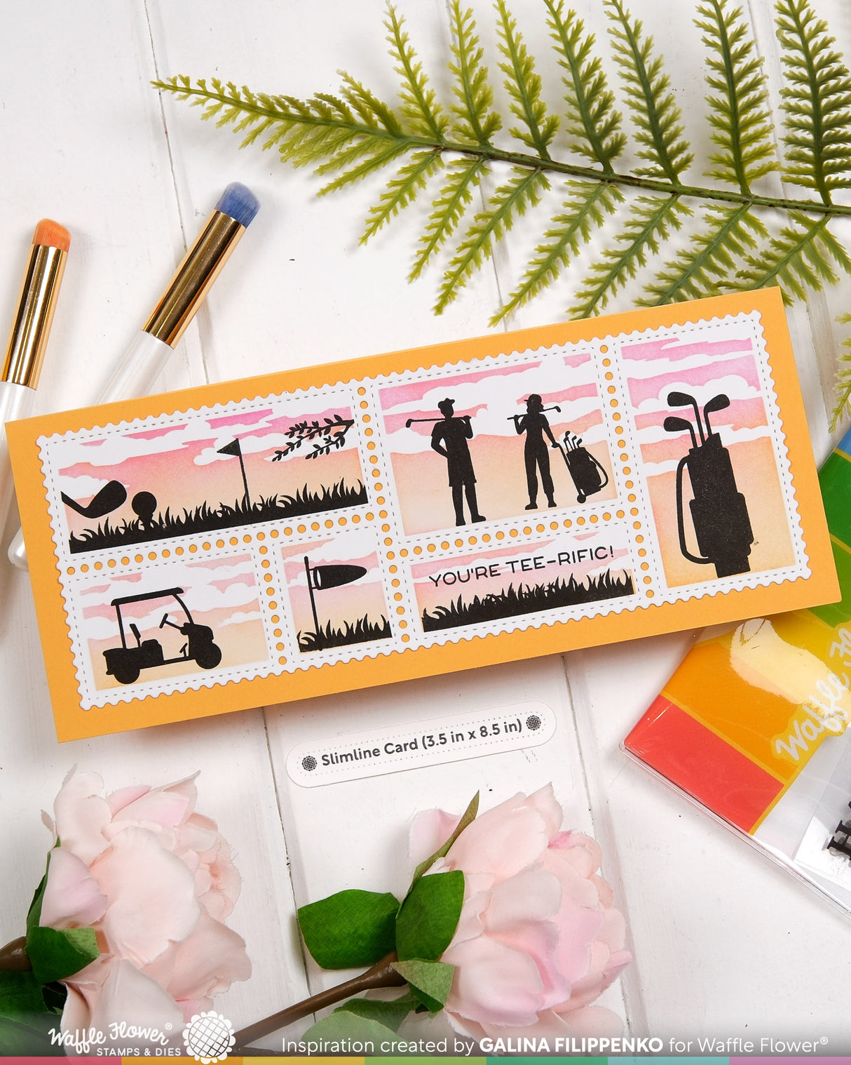 Waffle Flower Postage Collage Golf Silhouettes Stamp Set - 422541