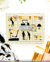 Waffle Flower Postage Collage Golf Silhouettes Stamp Set - 422541