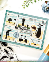 Waffle Flower Postage Collage Golf Silhouettes Stamp Set - 422541