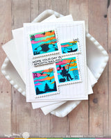 Waffle Flower Postage Collage Fishing Silhouettes Stamp Set - 422555