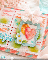 Waffle Flower Postage Collage Fishing Silhouettes Stamp Set - 422555