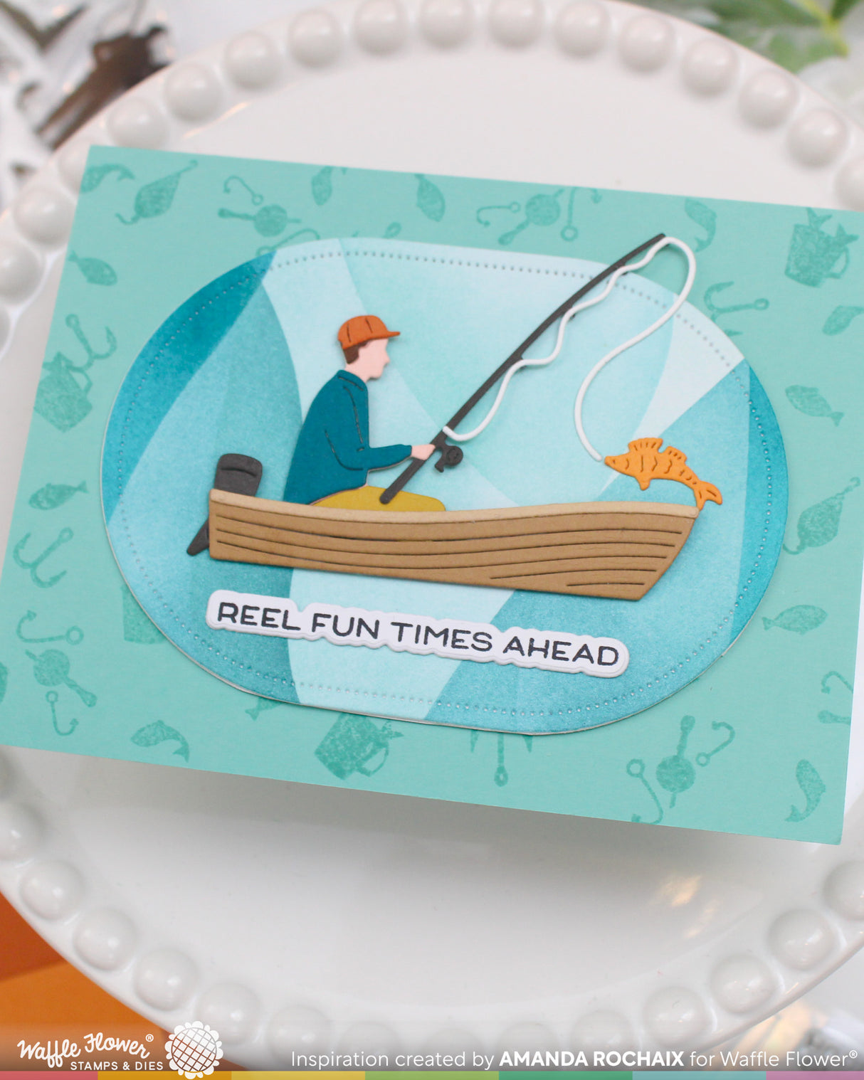 Waffle Flower Gone Fishing Die - 422556