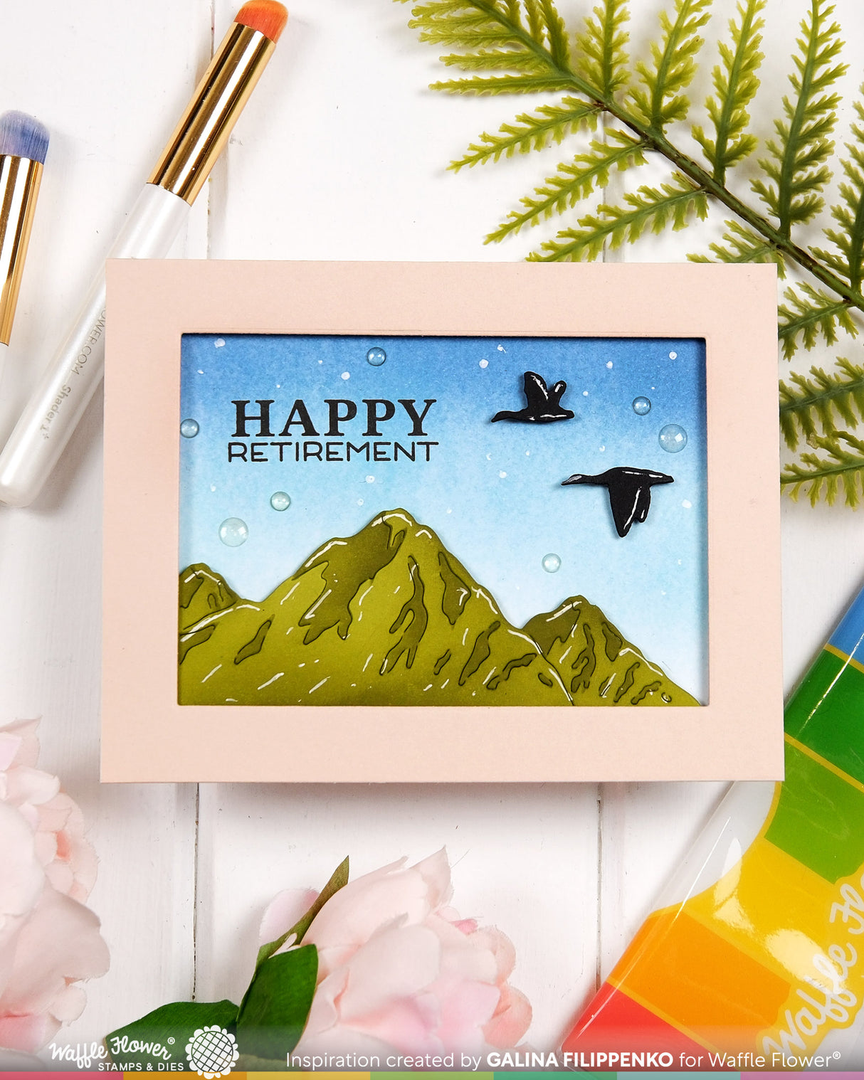 Waffle Flower Lake Scene Die-n-stencil - 422557