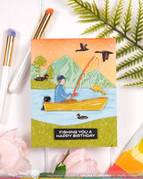 Waffle Flower Lake Scene Die-n-stencil - 422557