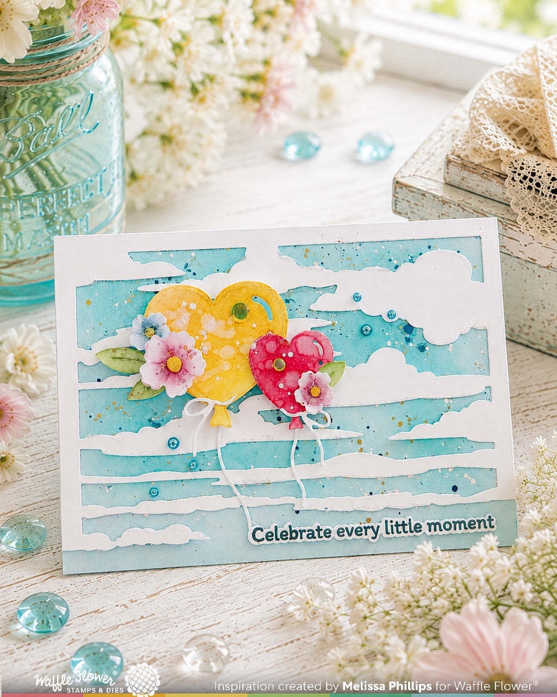 Waffle Flower Cloud Background Die - 422567