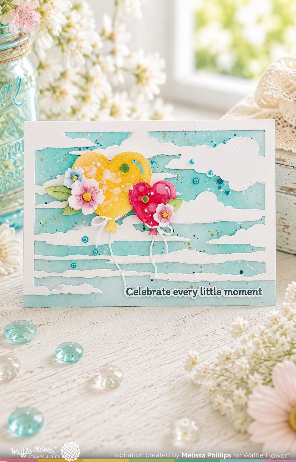 Waffle Flower Cloud Background Die - 422567