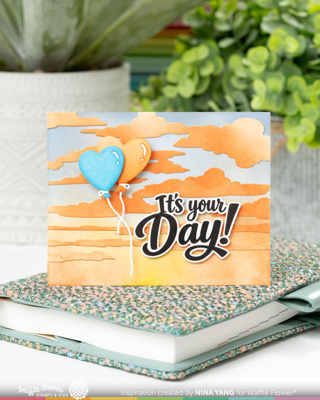 Waffle Flower Cloud Background Die - 422567
