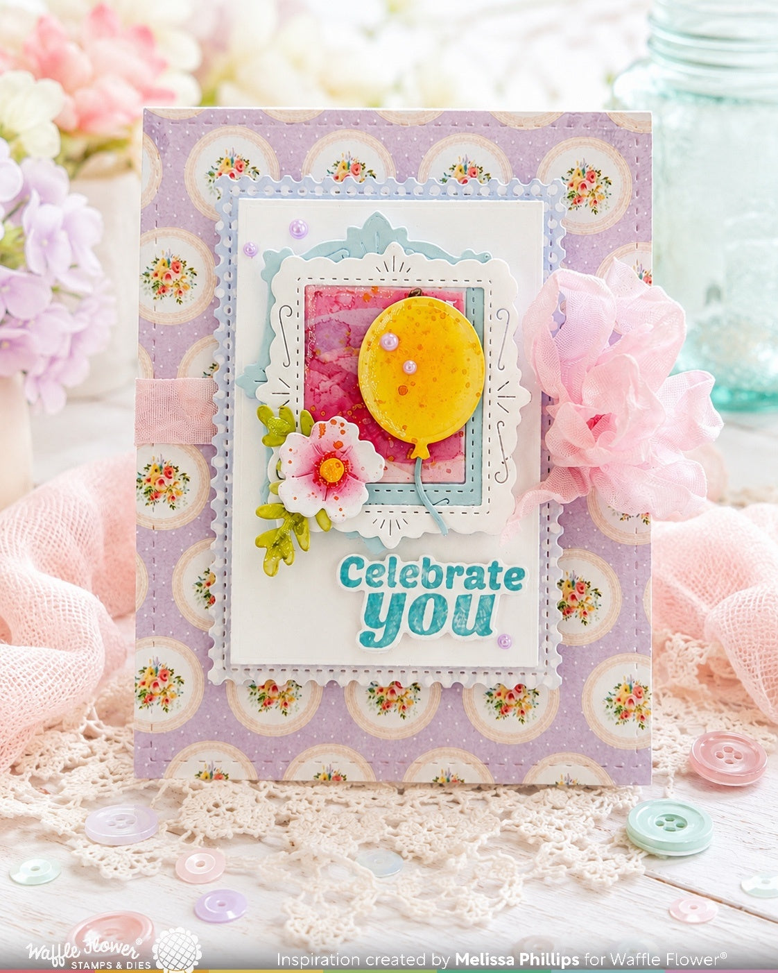 Waffle Flower Balloon Cluster Stencil for A2 A6 A7 - 422569