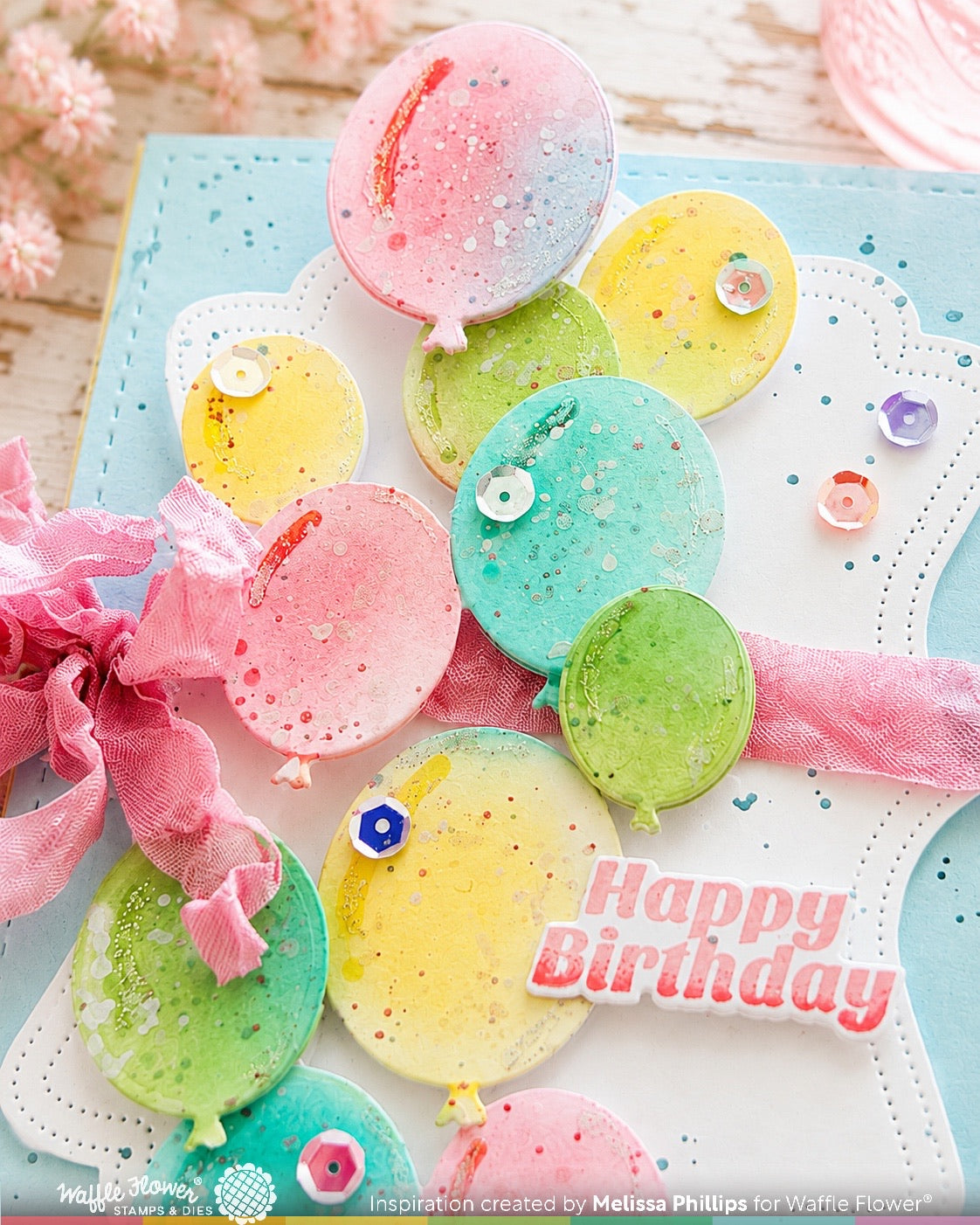 Waffle Flower Balloon Cluster Stencil for A2 A6 A7 - 422569