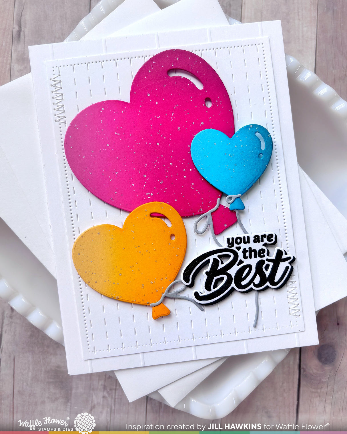 Waffle Flower Heart Balloons Die - 422572