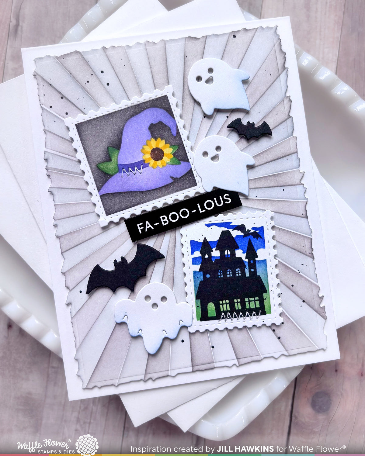 Waffle Flower Postage Collage Spooktacular Icons Die - 422480