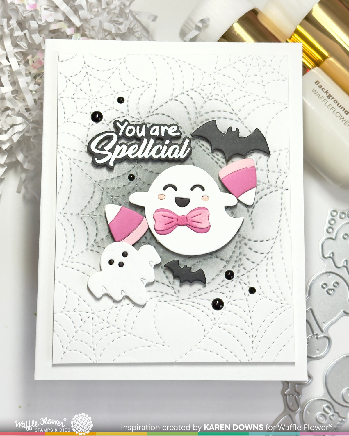 Waffle Flower Postage Collage Spooktacular Icons Die - 422480