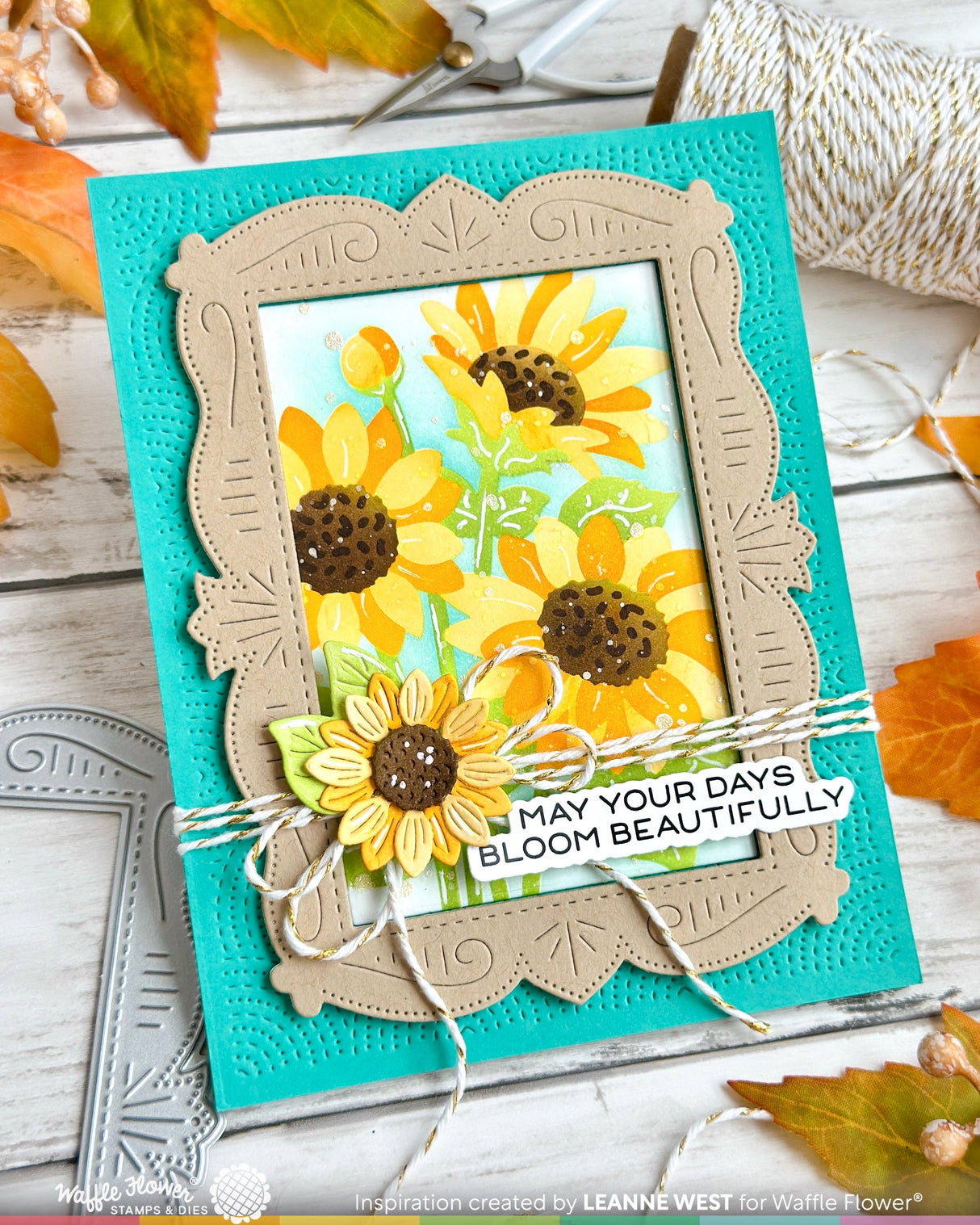 Waffle Flower NPC Sunflower Stencil - 422607