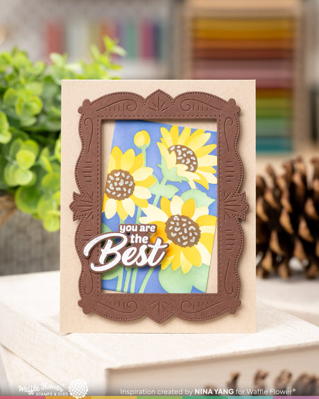 Waffle Flower NPC Sunflower Stencil - 422607