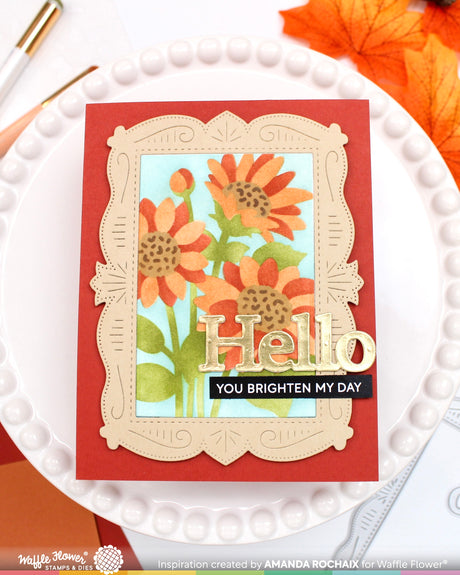 Waffle Flower NPC Sunflower Stencil - 422607