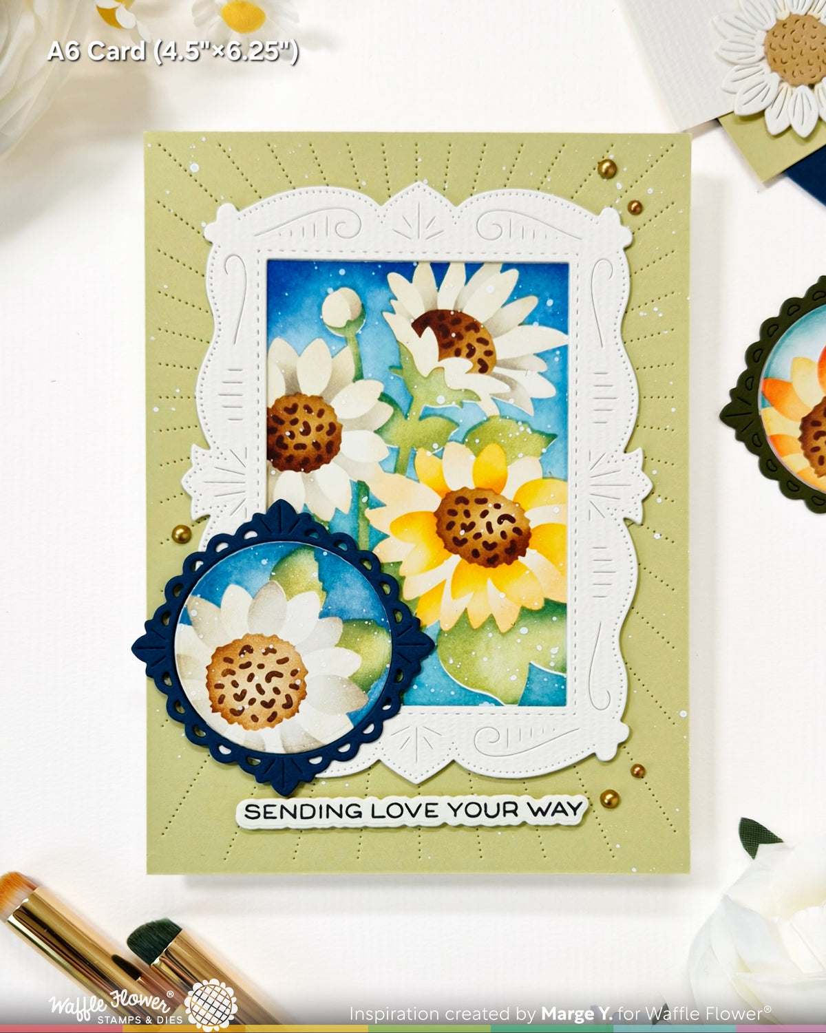 Waffle Flower NPC Sunflower Stencil - 422607