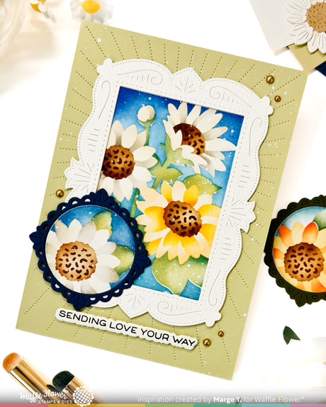 Waffle Flower NPC Sunflower Stencil - 422607