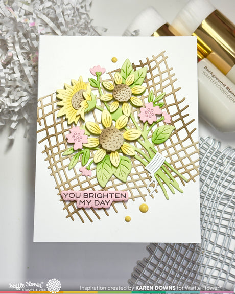 Waffle Flower Sunflower Bouquet Die - 422608