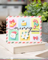 Waffle Flower Postage Collage Christmas Icons Die - 422622
