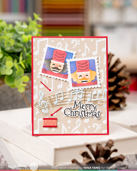 Waffle Flower Square Postage - Nutcracker Stencil - 422624