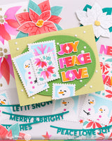 Waffle Flower Crafts Overlapping Christmas Words Stencil Trio