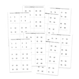 Waffle Flower Crafts Printed Numbers for Ink Swatch 1x1 Die (2 sets of 1-96)