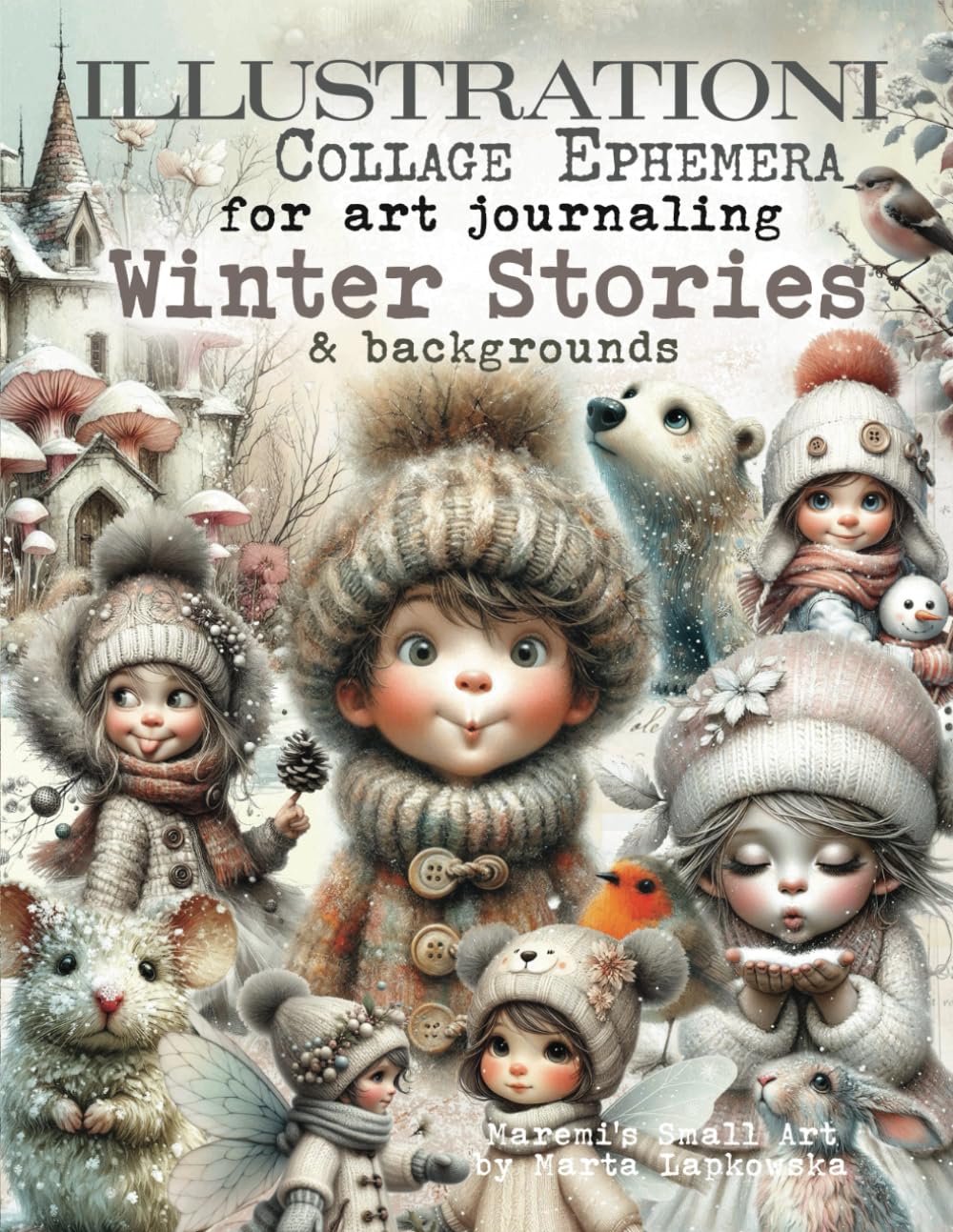 Maremi's Small Art -  Collage Ephemera for art journaling Winter Stories