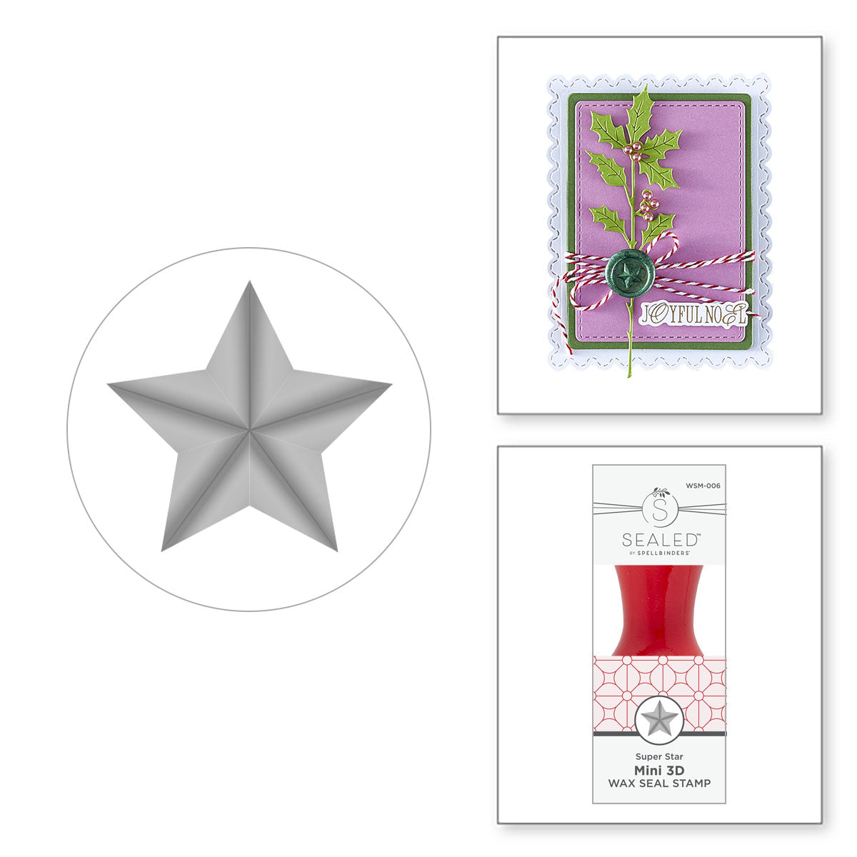 Spellbinders Super Star Mini 3D Wax Seal from the Holiday Magic Collection