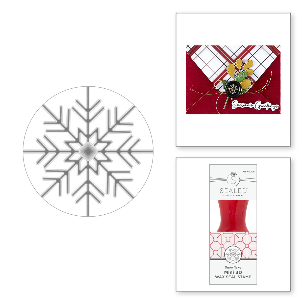 Spellbinders Snowflake Mini 3D Wax Seal from the Holiday Magic Collection