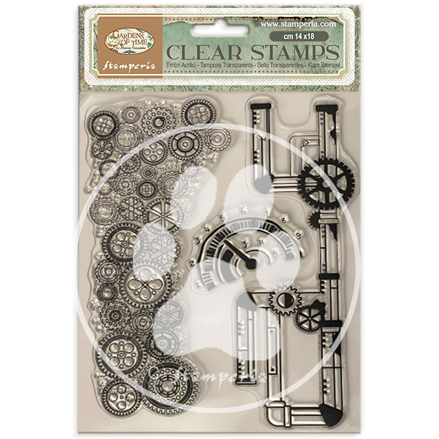 Stamperia Gardens of Time Clear Stamp Tubes & Clocks (WTK239)