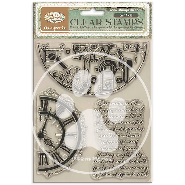 Stamperia Gardens of Time Clear Stamp Half Clocks (WTK240)