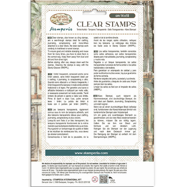 Stamperia Gardens of Time Clear Stamp Half Clocks (WTK240)