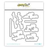 Honey Bee Stamps Warm Holiday Wishes - 4"x 4" Stamp Set/ die Bundle