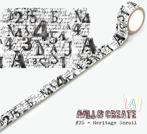 Aall and Create Washi Tape 20mm 10m Heritage Scroll (AALL-MT-076)