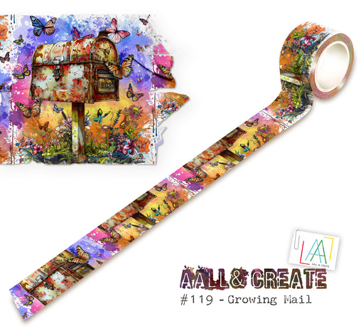 Aall and Create Washi Tape 25mm 10m Growing Mail (AALL-MT-119)