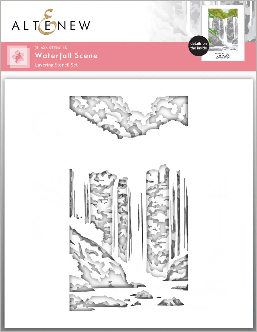 Altenew Waterfall Scene Layering Stencil Set (5 in 1)