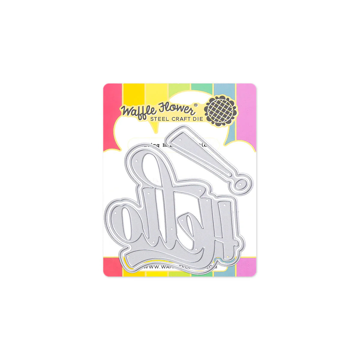 Waffle Flower Waving Hello Word Die (422467)
