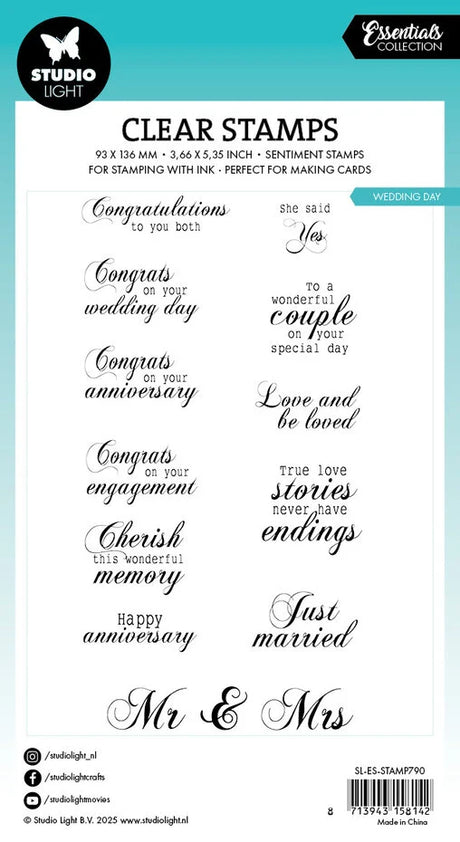 Studio Light Wedding Day Essentials Clear Stamps (SL-ES-STAMP790)