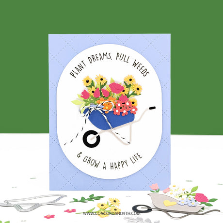 Concord & 9th Wheelbarrow Wishes Stamp Set (4 x 4) & die Bundle