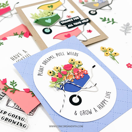 Concord & 9th Wheelbarrow Wishes Stamp Set (4 x 4) & die Bundle
