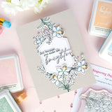 Pinkfresh Studio Whispering Daffodils stamp, die, Stencil and Washi Bundle