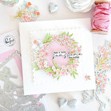 Pinkfresh Studio Whispering Daffodils stamp, die, Stencil and Washi Bundle