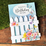 Katy Sue Designs White 5x7 Picket Fence Cards & Envelopes, pack of 12