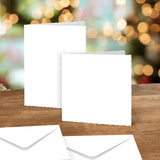 Katy Sue Designs White Deckle Edged Cards & Envelopes, Mixed Sizes, Pack of 12